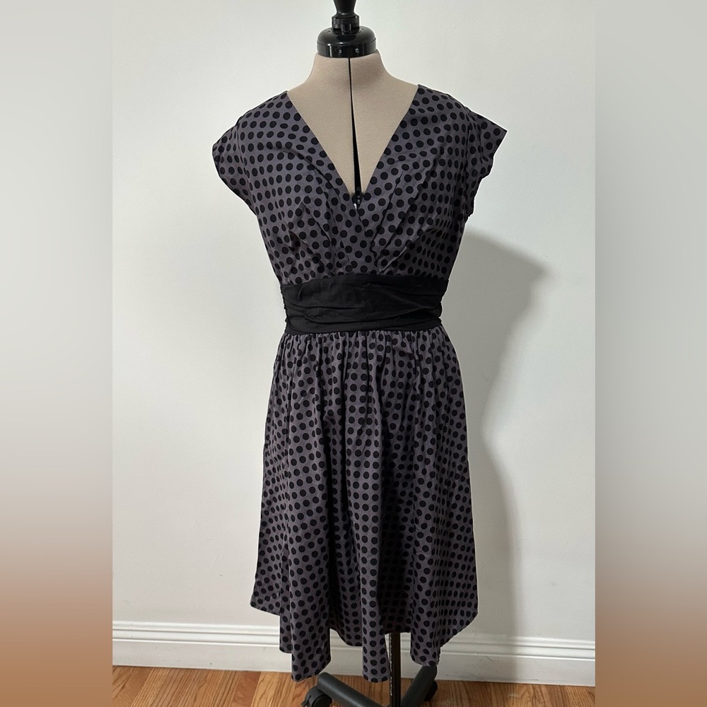 Elegant Black Polka Dot Dress